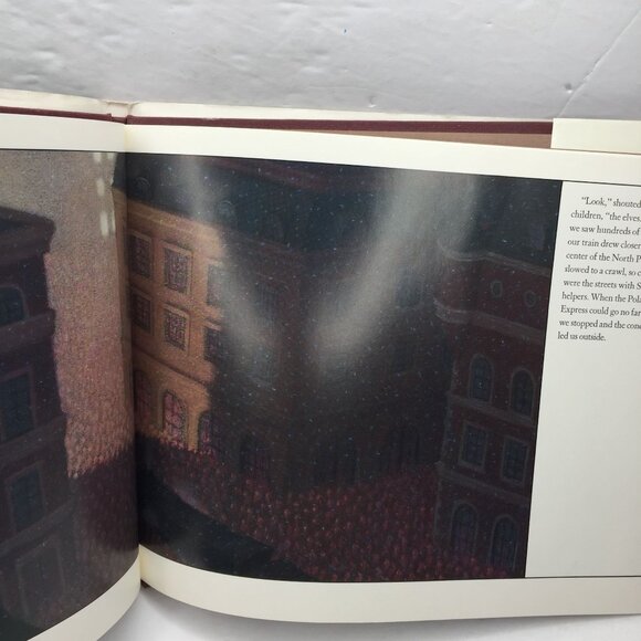 Vintage 85 The Polar Express Hardcover Book Chris Van Allsburg Christmas Classic - Picture 6 of 9